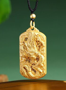 古法项链同款复古风金龙腾龙牌