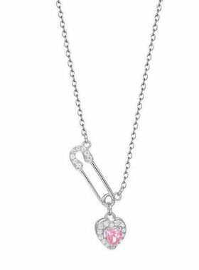 高级感吊坠回形针批项链爱心粉色