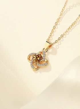 时尚简约锆石吊坠微项链饰品链女