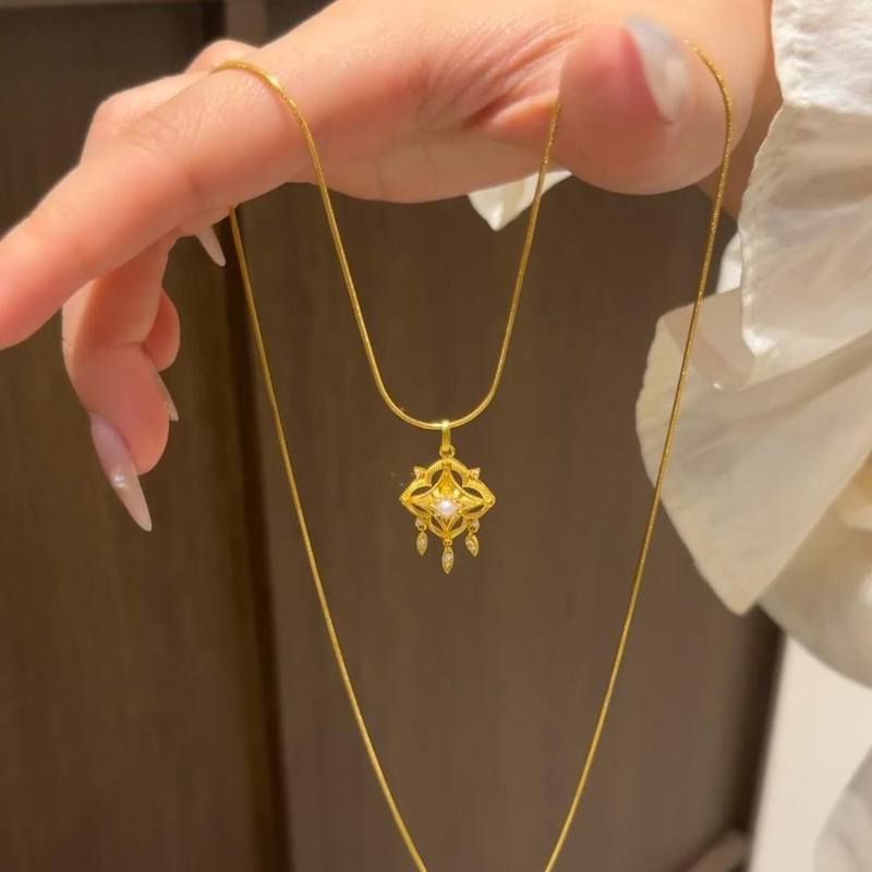 配饰锁骨链首饰珍珠高级感轻奢小众项坠装饰毛衣小众高级感百搭独