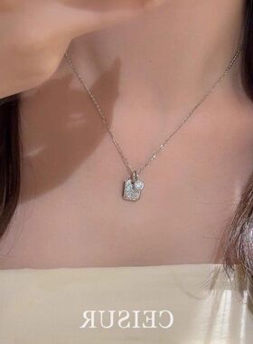 链女香水瓶锁骨小~精致小众小方块轻奢百搭设计气质香风项链闪钻