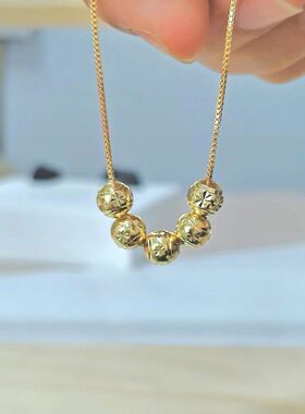 高级感女锁骨链闺蜜招财项链轻奢小众礼物五福临门转运珠