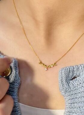 链潮颈镶小众通勤设计爱心女轻奢锁骨风锆石百搭甜美链微项链千金