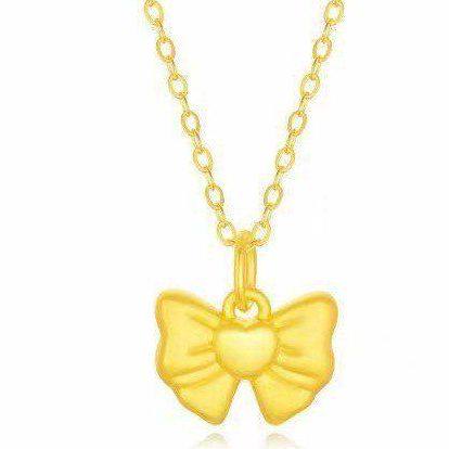 爆款2023送蝴蝶结女友年色新年礼物项链黄金吊坠