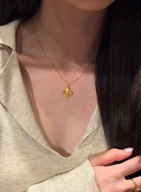 新款小红书鸢尾花项链女生百搭