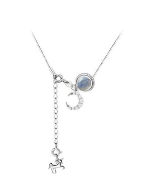 简约吊坠纯银女设计感项链独角兽