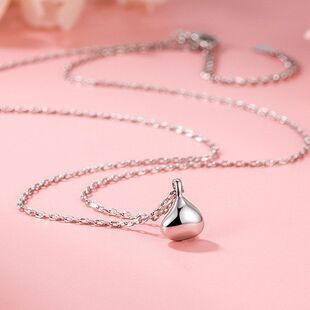 女豆豆小水滴小红书实心项链毛衣链轻奢小众韩版推荐扇形设计简约