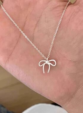 甜美简约蝴蝶结锁骨链潮项链女