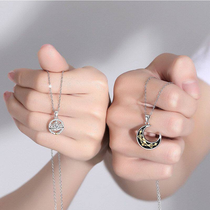 一对恋星月吊坠批发定情新款礼物情侣项链纪念信物异地男女款直播
