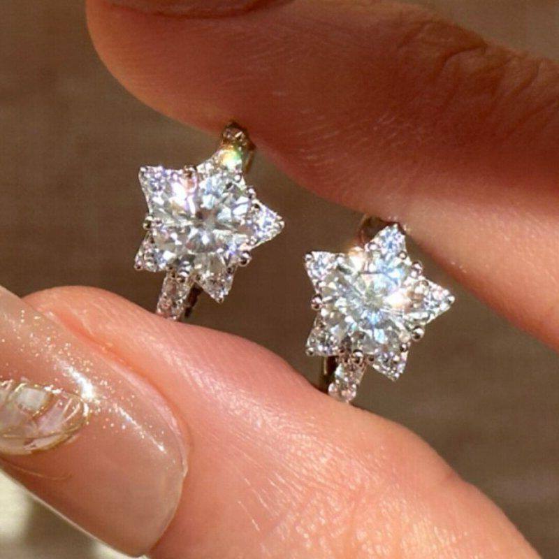 爆款轻奢风灵动璀璨百搭时尚毛衣链星星钻石小红书项链耳钉星精致