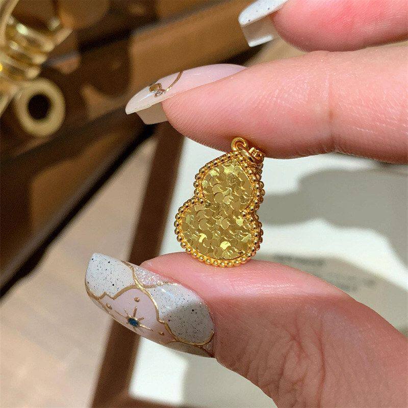 镀古法批发闪闪黄金链新款色福禄冰冰日常葫芦项链女新年百搭锁骨