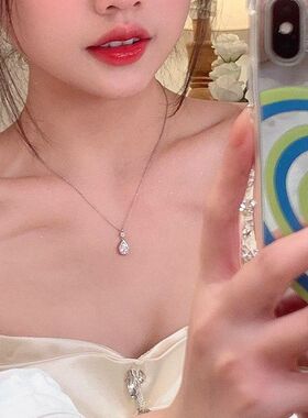 不链颈链女轻掉色水滴高级感锆石