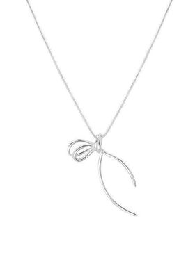 钢链网个性掉色蝴蝶结简约绳结钛女时尚不锁骨甜美风小众项链ins