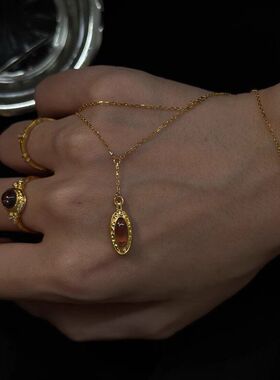 金色复古中古锁骨链轻奢美拉德