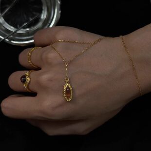 金色复古中古锁骨链轻奢美拉德vintage秋冬高级感毛衣链