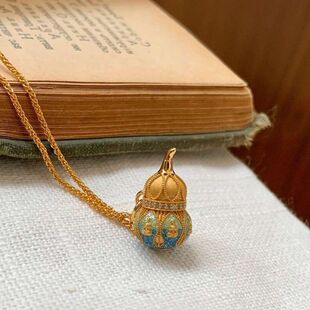 葫芦新中式无相佛感滴胶小众爆款福禄项链珐琅项链小红书无相渐变
