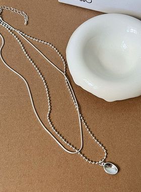 层项链女纯银999配饰锁骨链首饰