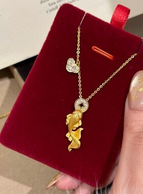 锦项链时尚爆款一件小众金鱼小