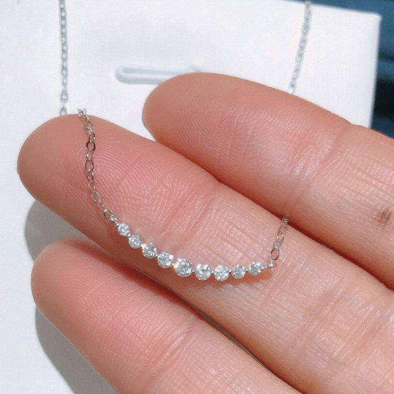 ins女个性厂家直销气质吊坠锁骨小众钻石项链链微笑简约设计感
