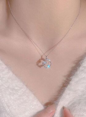 气质奢小众女轻项链锁骨甜美高级感通勤月亮链设计感吊坠星月星星