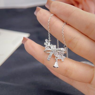 轻奢新款小红书风心结时尚同款项链穗百搭女锁骨ins蝴蝶结链感