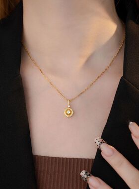 女星盘链潮神秘幸运闪锁骨简约
