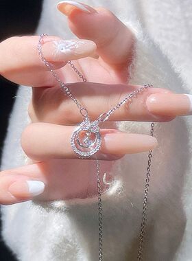 设计个性日ins锆石吊坠女韩轻奢