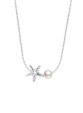 简约仿珍珠颈链海星锁骨时尚清新