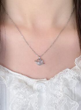 女小众星星锆石新款环绕不锈钢简约链星球锁骨同款吊坠项链网红潮