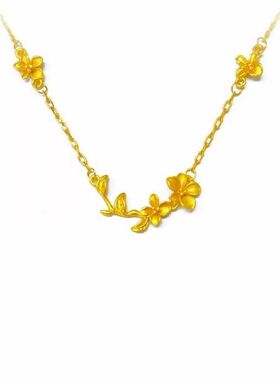 精致女设计感超仙枝兰新中式项链锁骨款项小众花朵叶茂