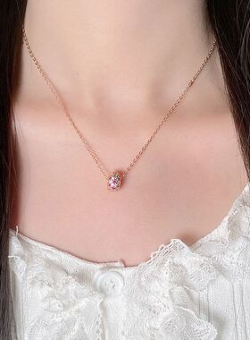 精致锆项链链潮网红奢小众锁骨