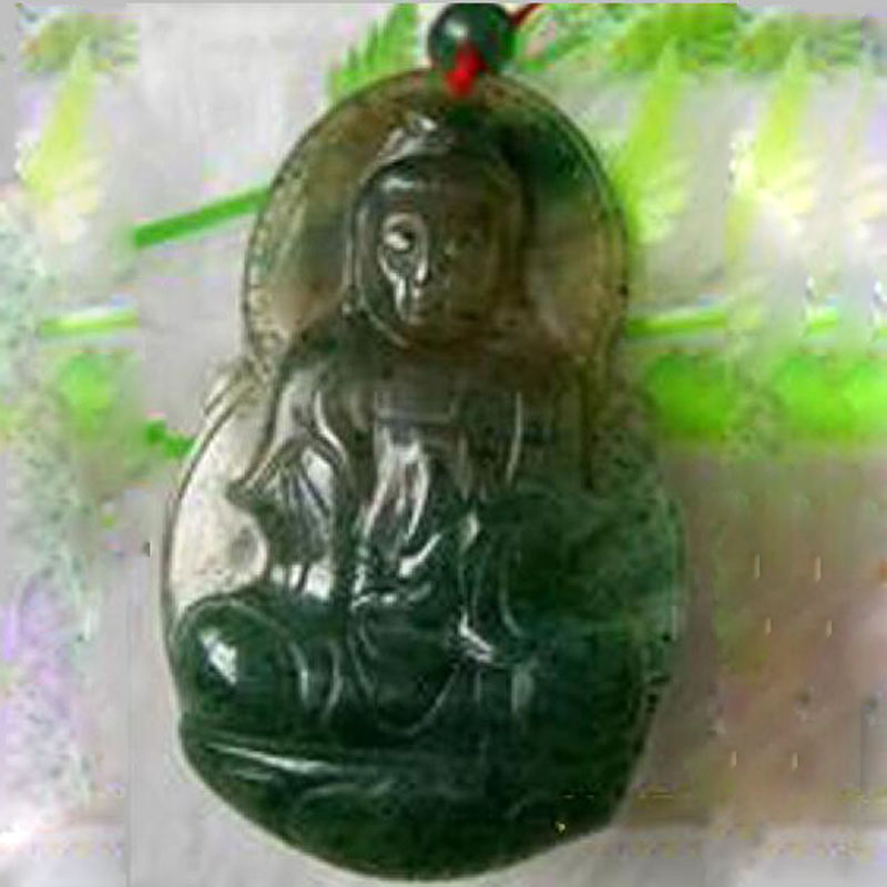 独玉天蓝吊坠树观音挂件挂绳天然玉石南阳独山玉原石老料A货男女