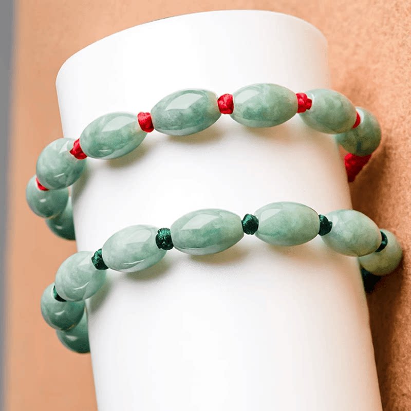 天然缅甸A货翡翠时来运转路路通手链手工编织手绳男女款手串手饰