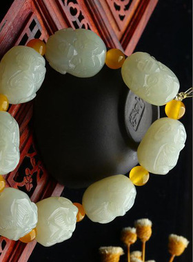 天然玉石a货和田玉籽料手链