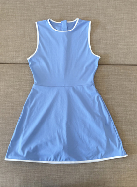休闲时尚户外运动连衣裙裤网球服天蓝拉链瑜伽修身显瘦街头潮百搭