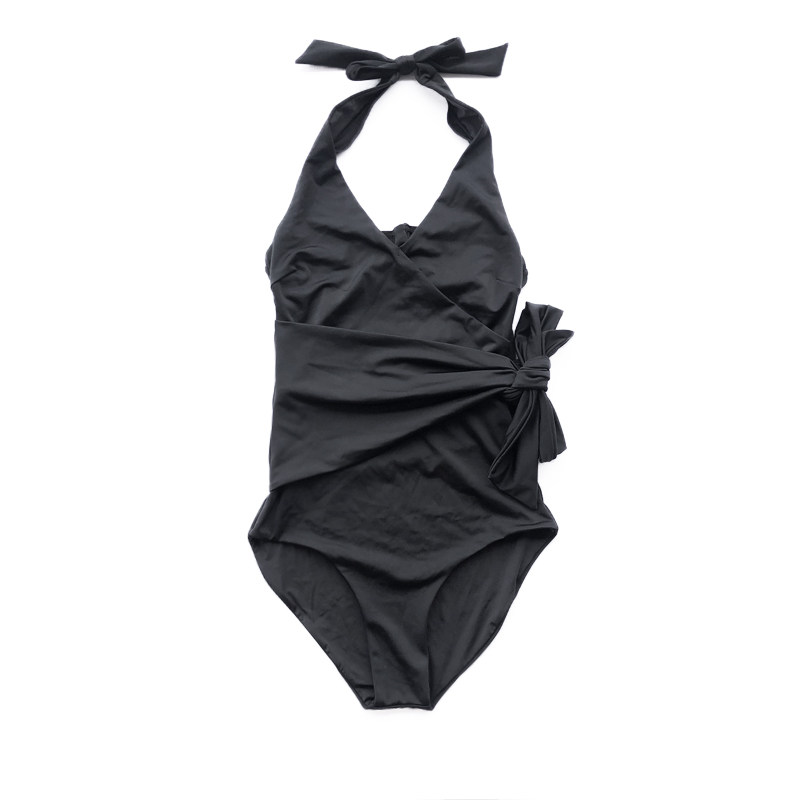 澳洲时尚三角连体泳衣女高级性感绑带钢托大小胸聚拢修身显瘦度假