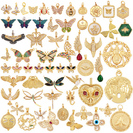 L35 M57 M77 k53 饰品蜜蜂 蝴蝶 瓢虫飞鹰 太阳鸟 蜻蜓 锆石 微镶
