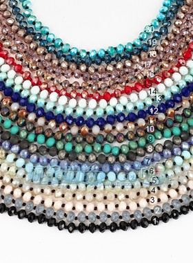 厘米打结水晶玻璃毛衣链