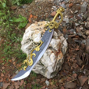 屠龙刀正品电视版古风黑金古代传统cos仿古木雕刻影视道具玩具兵