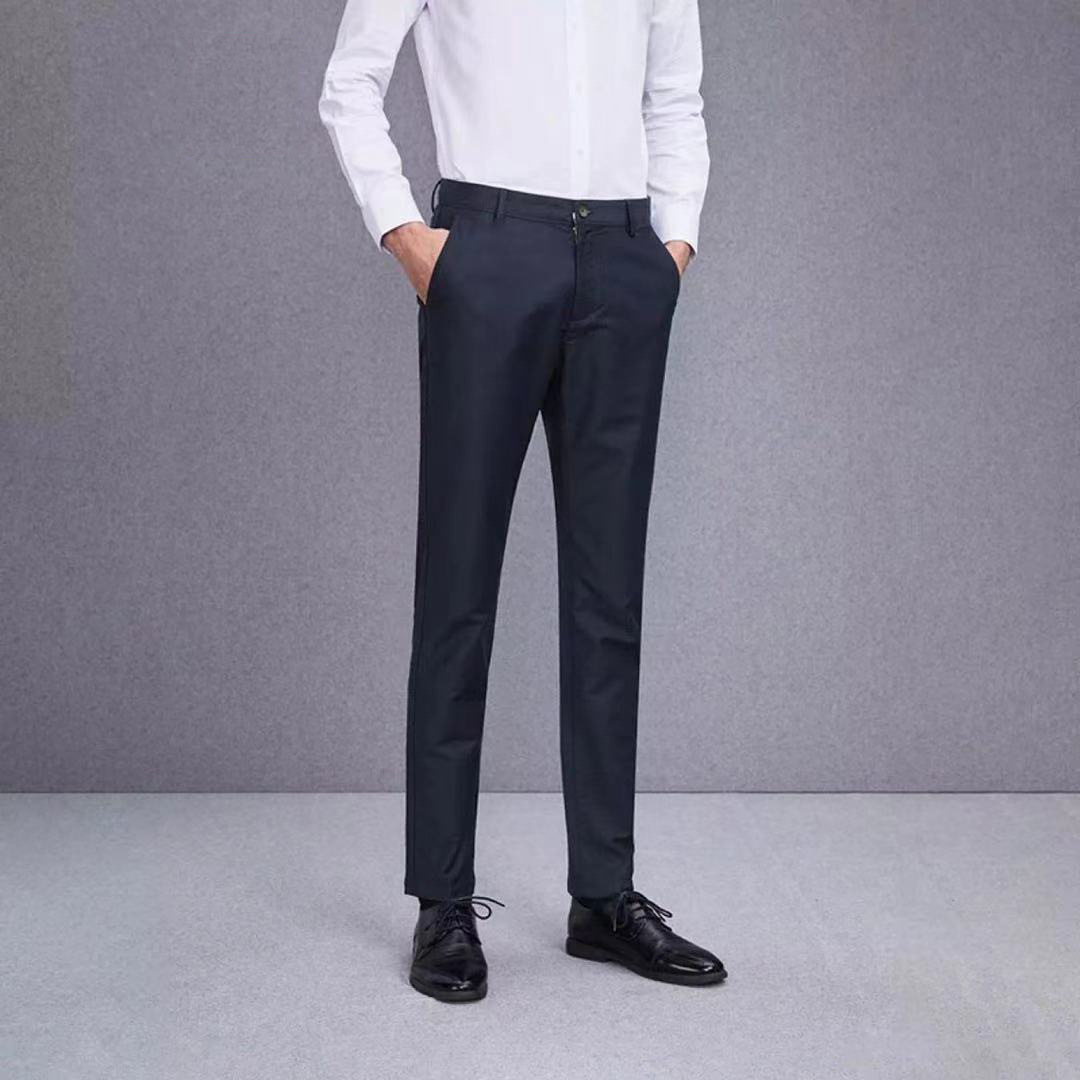 2021春季男士休闲裤简约基础大方微弹中腰水洗休闲裤舒适修身长裤