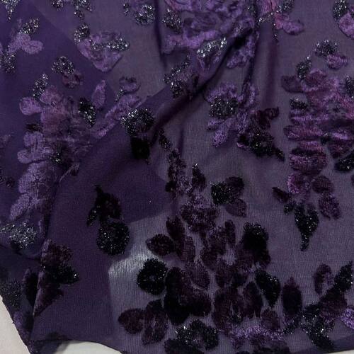 春夏礼服连衣裙设计师烂花绒布料