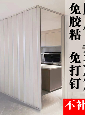 PVC折叠门隔断门开放式厨房免打孔开通燃气临时验收门厕所简易门