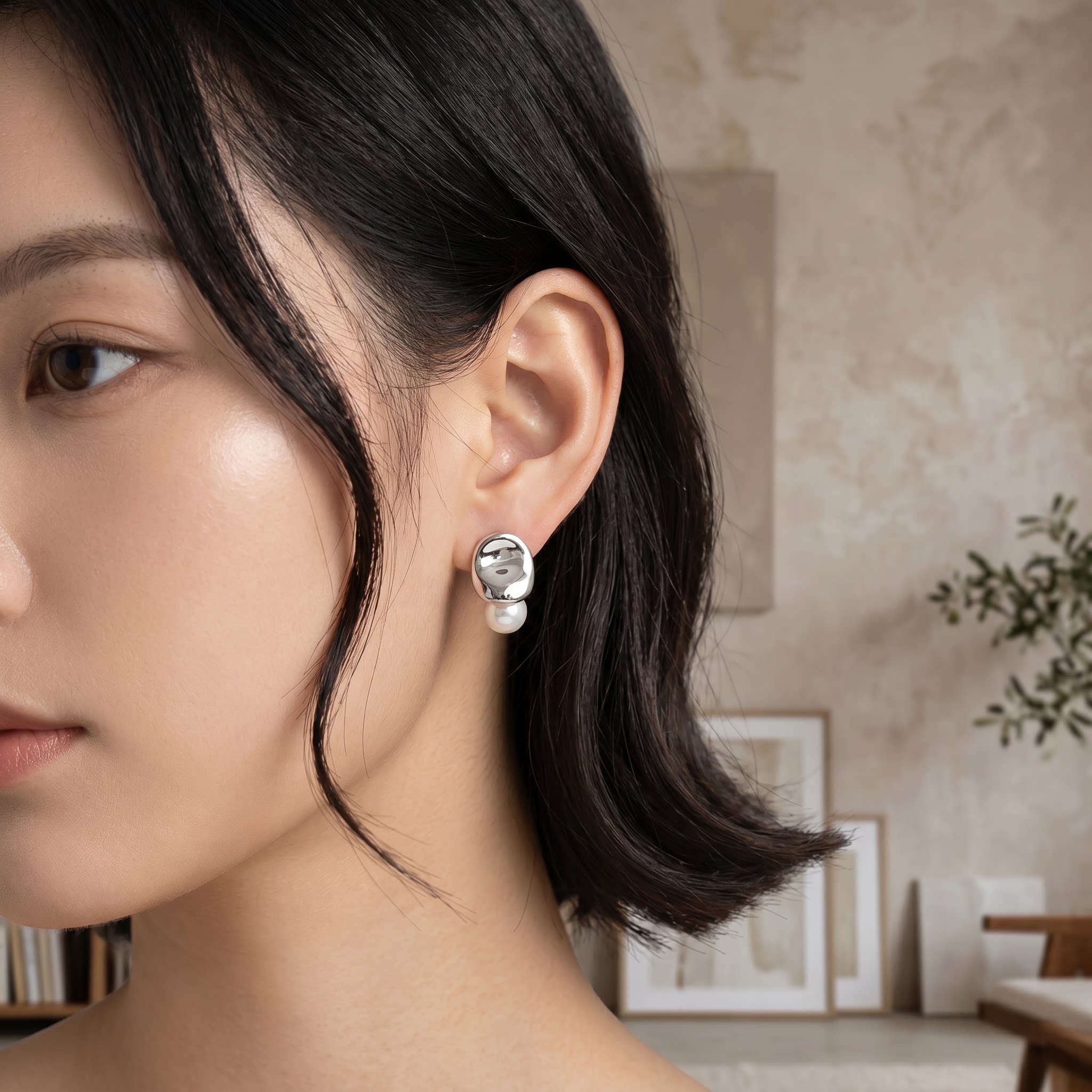 老钱风珍珠耳环几何图形日常百搭ins爆款夏日搭配衬衫T恤耳环女