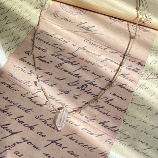 macrame编绳水晶编织项链小众白水晶原石吊坠天然项链吊坠锁骨链