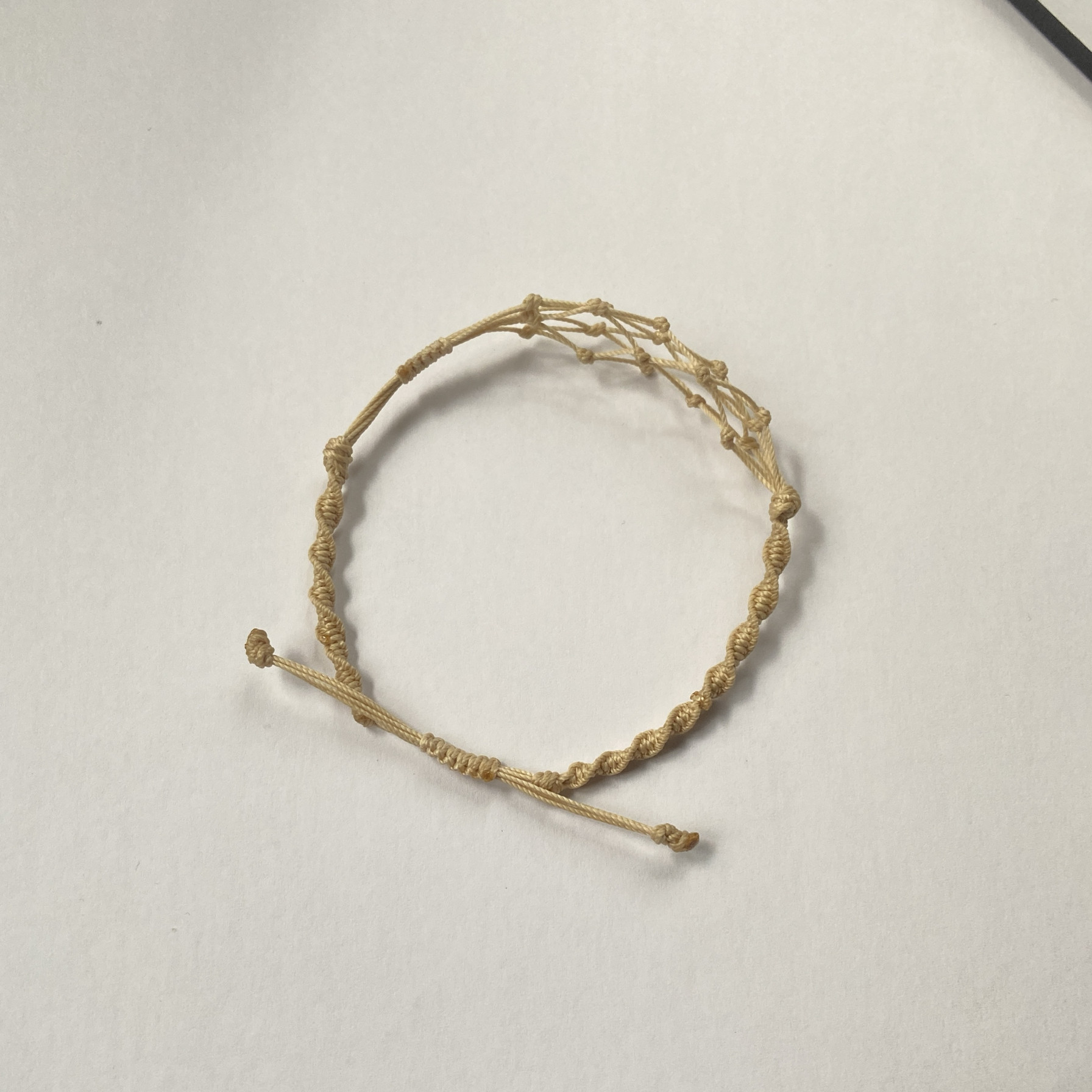 彩色diy水晶原石手工编织网兜手链吊坠复古天然石调节伸缩手串绳