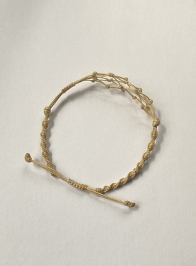 彩色diy水晶原石手工编织网兜手链吊坠复古天然石调节伸缩手串绳