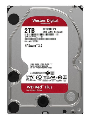WD西部数据 PLUS 红盘 sata 3.5寸 台式机械硬盘 2TB WD20EFPX