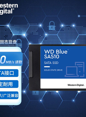 WD西部数据250GB固态硬盘SSD笔记本2.5寸台式机3D技术 蓝盘SA510
