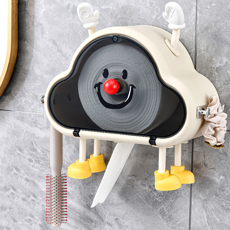 塑料纸巾盒壁挂式厕所卫生间免打孔防水抽纸盒洗手间卷纸盒置物架