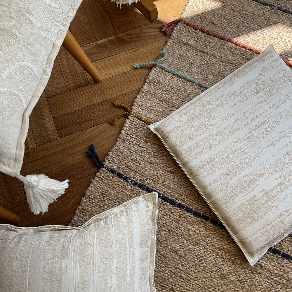 中古亚麻坐垫慢回弹垫子